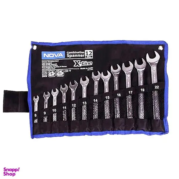 آچار یکسر تخت و یکسر رینگی نووا مدل 9431 مجموعه 12 عددی