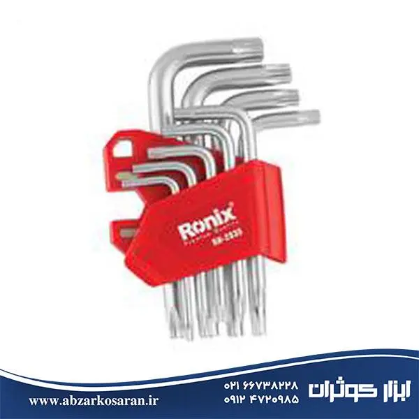 آچار آلن ستاره ای رونیکس کارتی کوتاه 9 عددی مدل RH-2035 - 4