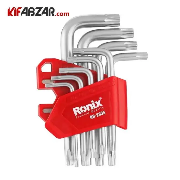 آچار آلن ستاره ای رونیکس کارتی کوتاه 9 عددی مدل RH-2035 - 3