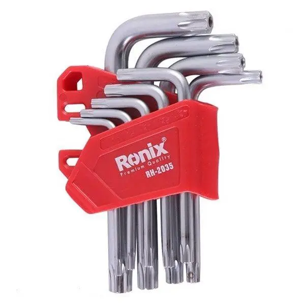 آچار آلن ستاره ای رونیکس کارتی کوتاه 9 عددی مدل RH-2035 - 2