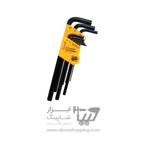 آچار آلن شش گوش واستر کارتی کوتاه 9 عددی مدل VH001