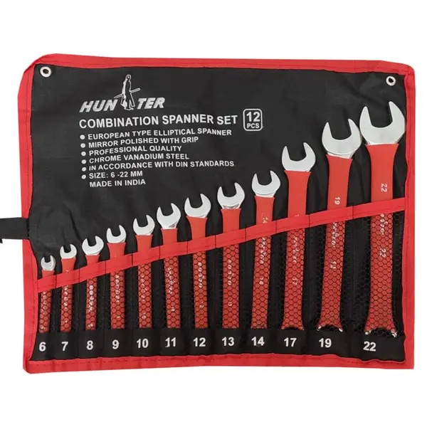 آچار یک سر تخت یک سر رینگی هانتر کد HN-12 مجموعه 12عددی - 2