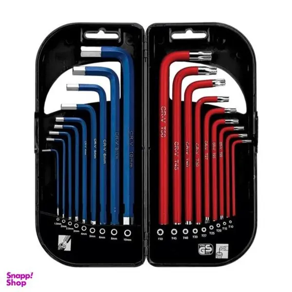 آچار آلن و ستاره ای هیوندای مدل HT180 مجموعه 18 عددی