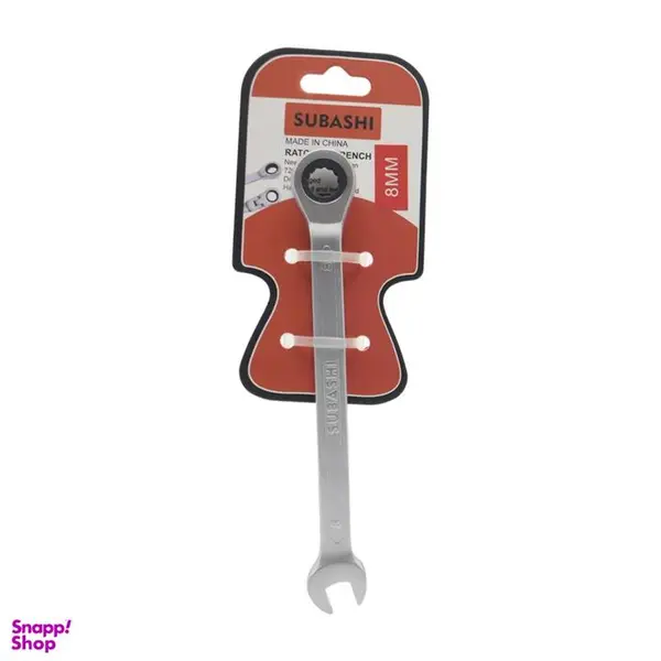 آچار یکسر تخت و یکسر رینگی جغجغه ای سوباشی مدل YP-SIZE08MM سایز 8 میلی متر