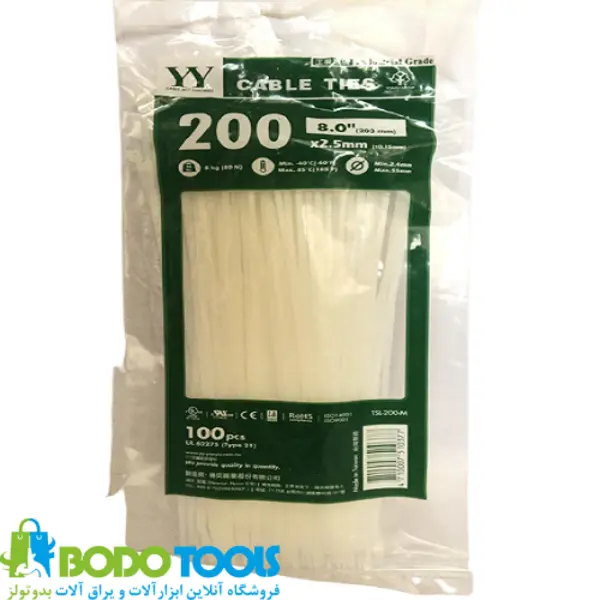 بست کمربندی پلاستیکی 10 سانتی متری 100 عددی