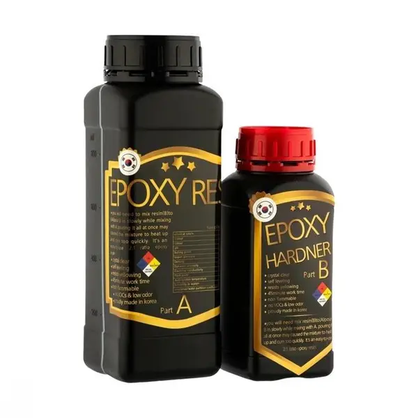 رزین اپوکسی سوپر شفاف نیمه غلیظ 1.5کیلویی با هاردنر