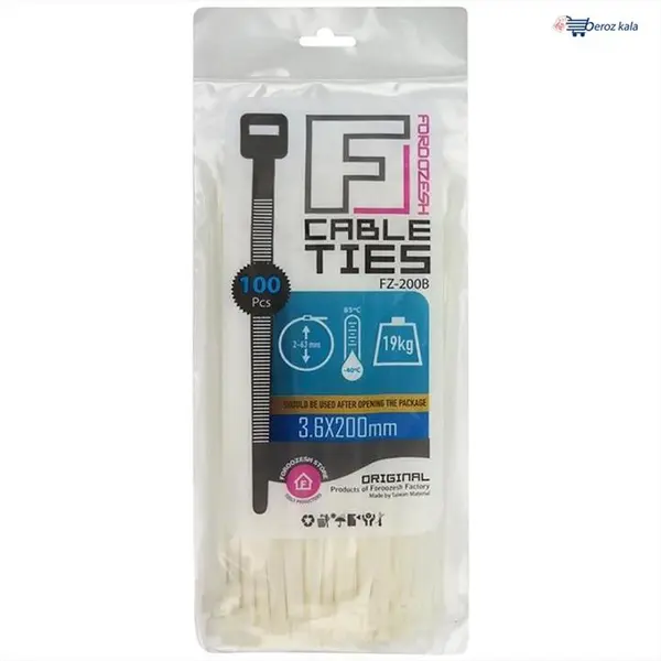 بست کمربندی پلاستیکی فروزش 20سانتیمتر عرض 3.6میلیمتر (FOROZESH)