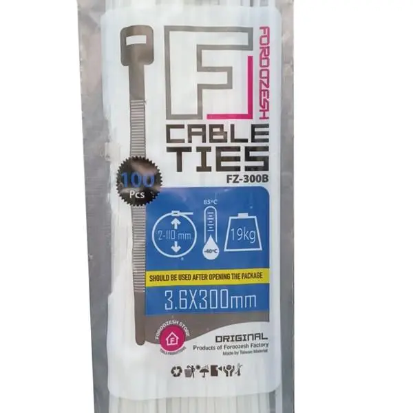 بست کمربندی پلاستیکی فروزش 20سانتیمتر عرض 3.6میلیمتر (FOROZESH)