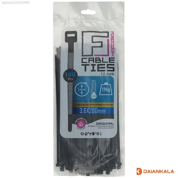 بست کمربندی پلاستیکی فروزش 20سانتیمتر عرض 3.6میلیمتر (FOROZESH)