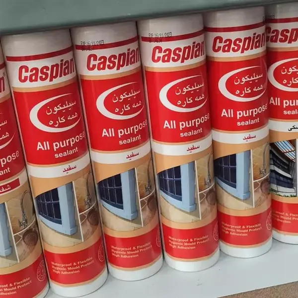 چسب سیلیکون کاسپین مدل مشکی حجم 300 میلی لیتر