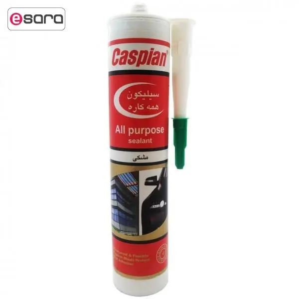چسب سیلیکون کاسپین مدل مشکی حجم 300 میلی لیتر