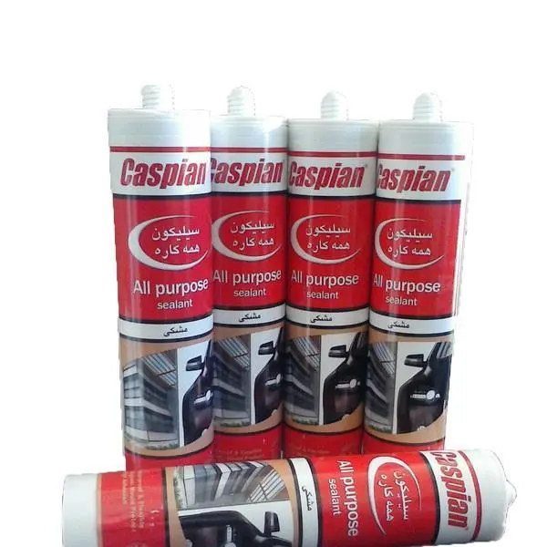 چسب سیلیکون کاسپین مدل مشکی حجم 300 میلی لیتر