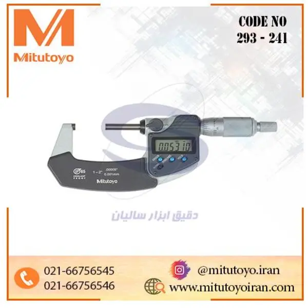 میکرومتر بیرون سنج دیجیتالی میتوتویو مدل 30-241-293 گستره 50-25 میلی متر