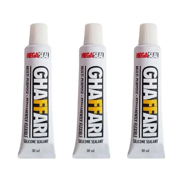 چسب سیلیکون غفاری مدل مگاسیل حجم 30 میلی لیتر مجموعه 3 عددی