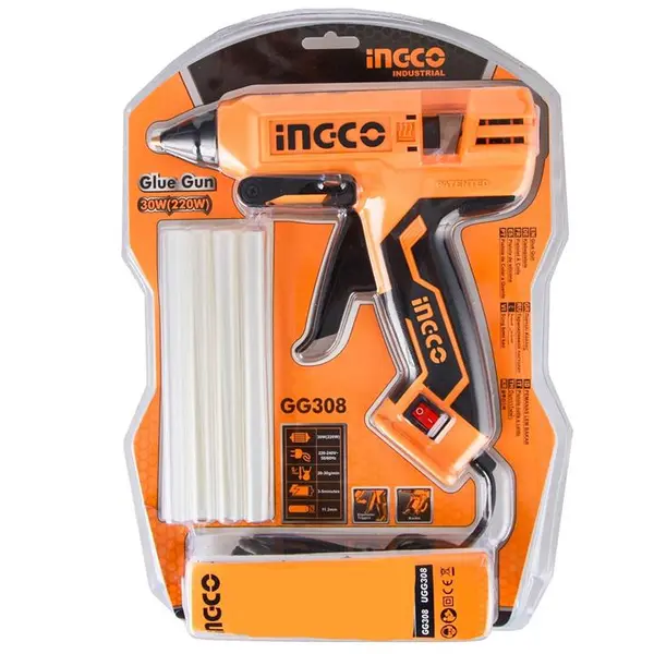 تفنگ چسب حرارتی 30 وات اینکو مدل GG308