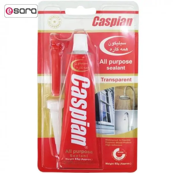 چسب سیلیکون آکواریوم کاسپین مدل شفاف تیوپی حجم 85 گرم
