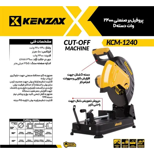 پروفیل بر صنعتی 2400وات دسته Dمدل  KENZAX 3340