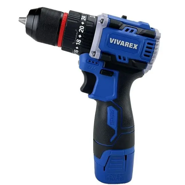 دریل شارژی چکشی دو باطری موتور براشلس ویوارکس مدل VR1608-BLX - 5
