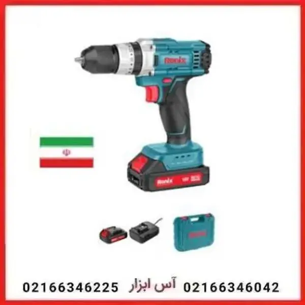 دریل پیچ گوشتی شارژی چکشی دو باتری ۱۶ ولت رونیکس سری ایران مدل ۸۶۱۵i - 2