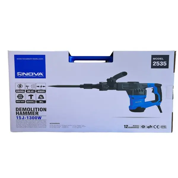 چکش تخریب 6 کیلویی 1300 وات 15 ژول نووا مدل 2535 - 6