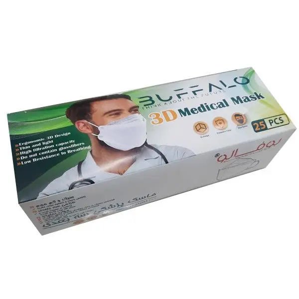 ماسک سه بعدی فیش 4 لایه KF94 بوفالو اصل (25 عددی)