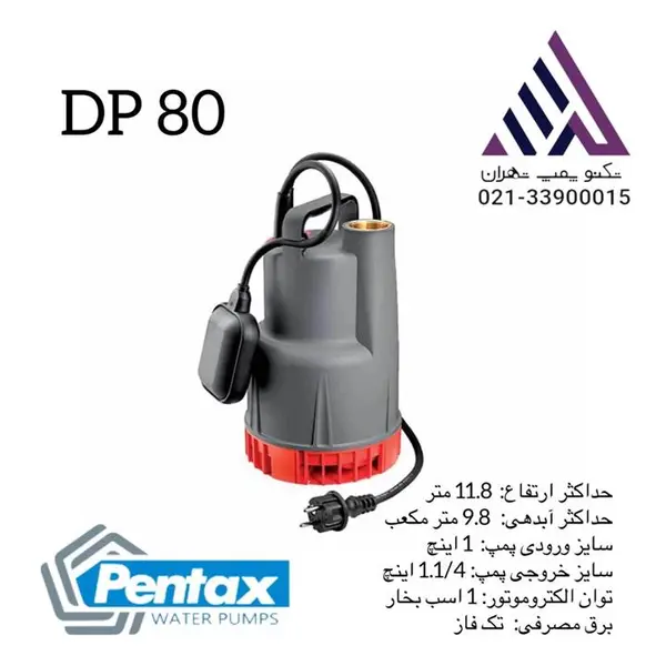 پمپ پنتاکس کف کش بدنه پلاستیک DP80 - 2