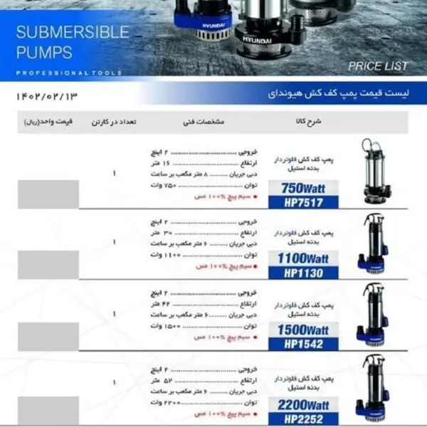 پمپ کف کش هیوندای مدل HP1542 - 3