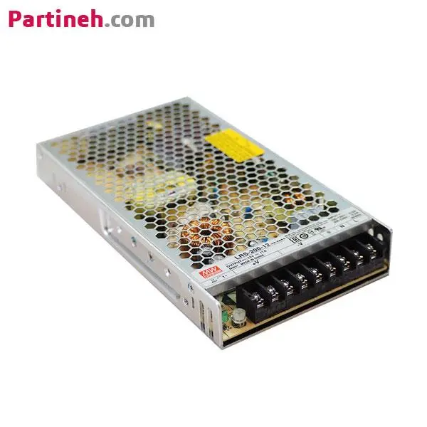 منبع تغذیه سوئیچینگ 12 ولت 17 آمپر مدل LRS-200-12 برند مینول (MEAN WELL)