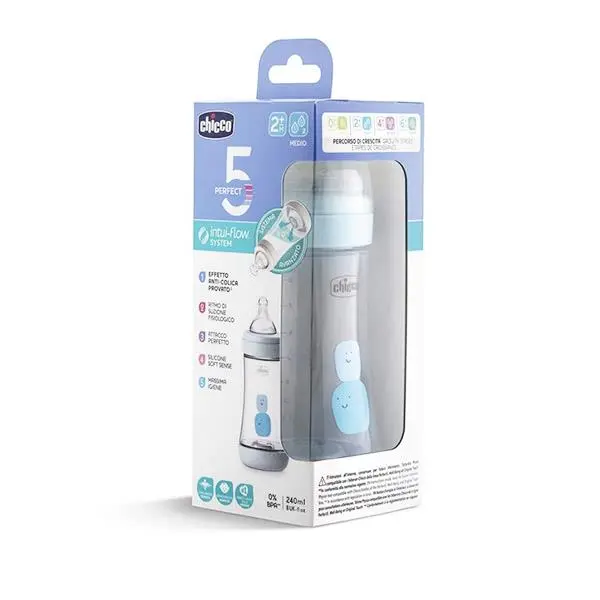 شیشه شیر چیکو مدل پرفکت سیلیکان گنجایش 240 میلی لیتر - 4