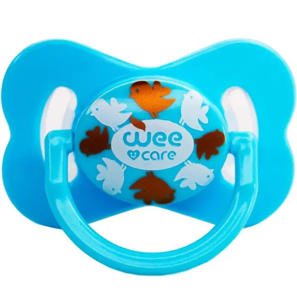 پستانک ارتودنسی وی کر مدل دربدار دسته دار مات چاپدار پروانه ای سایز 6-12 ماه کد P125 - 2