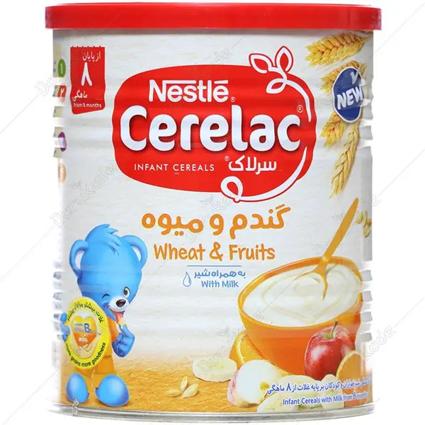 سرلاک با طعم گندم و میوه همراه با شیر برند نستله Nestle حجم 400 گرم - 5