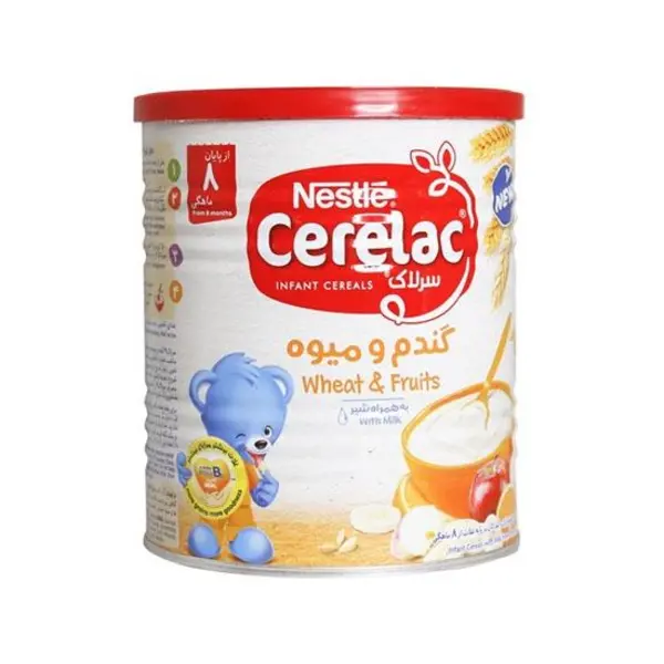 سرلاک با طعم گندم و میوه همراه با شیر برند نستله Nestle حجم 400 گرم - 4
