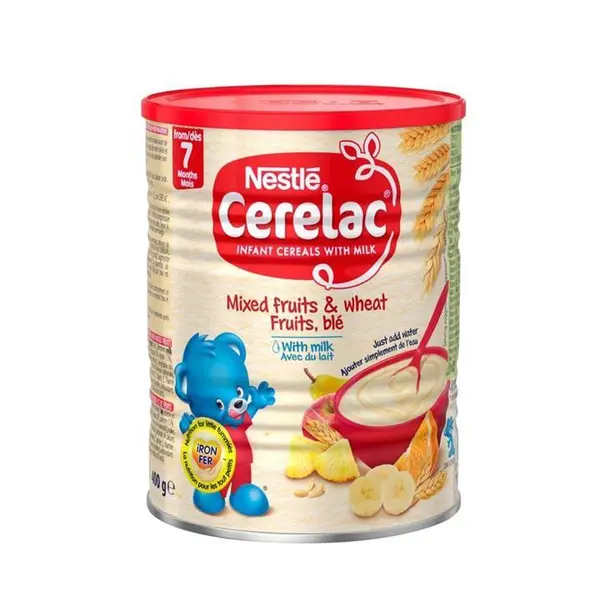 سرلاک با طعم گندم و میوه همراه با شیر برند نستله Nestle حجم 400 گرم - 3
