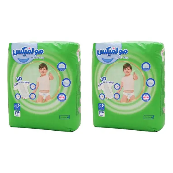 پوشک بچه مولفیکس مدل ۰۰۶ سایز ۶ دو بسته ۲۴ عددی - 3