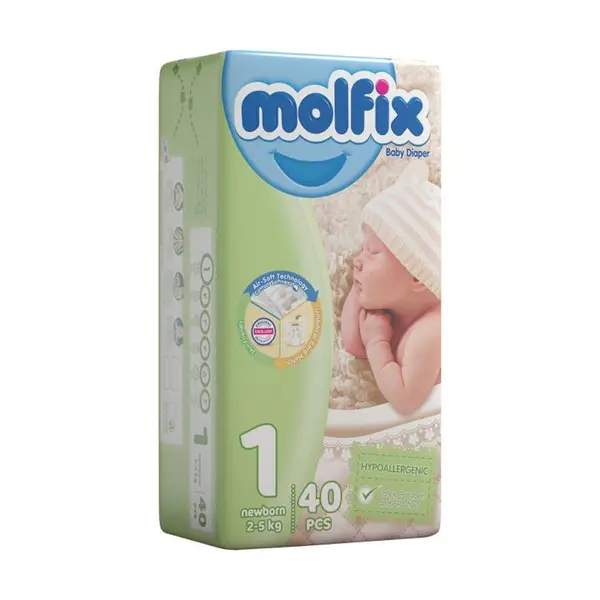 پوشک مولفیکس سایز 1 بسته 40 عددی - 5
