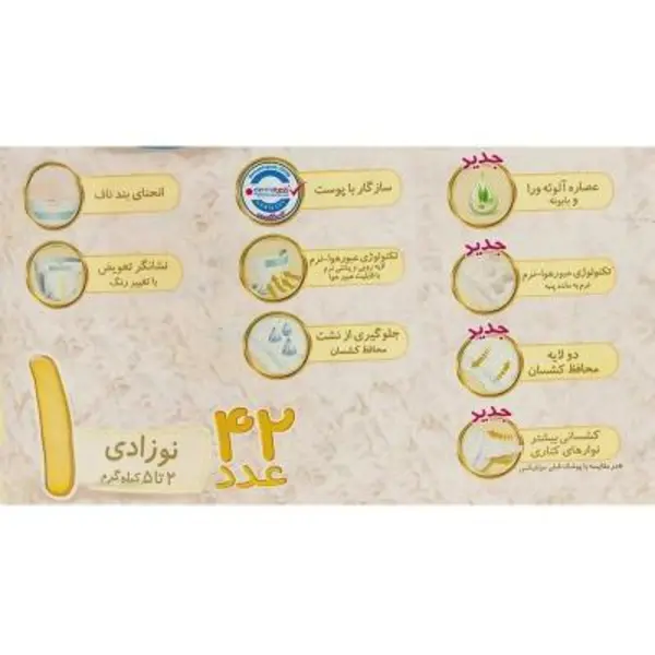 پوشک مولفیکس سایز 1 بسته 42 عددی - 2
