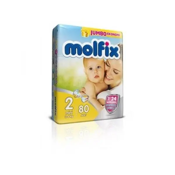 پوشک بچه مولفیکس سایز 2 بسته 80 عددی