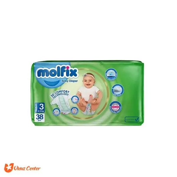 پوشک کودک مولفیکس ایرانی سایز 3 بسته 38 عددی - 2