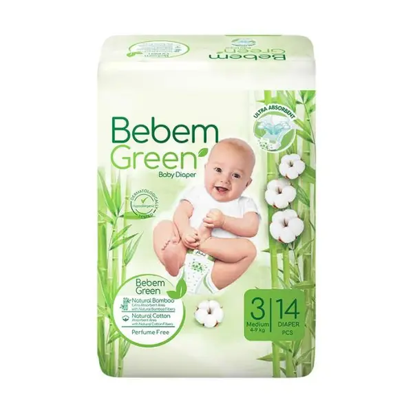 پوشک بچه ببم سایز 3 مدل BB140 بسته 14 عددی - 4