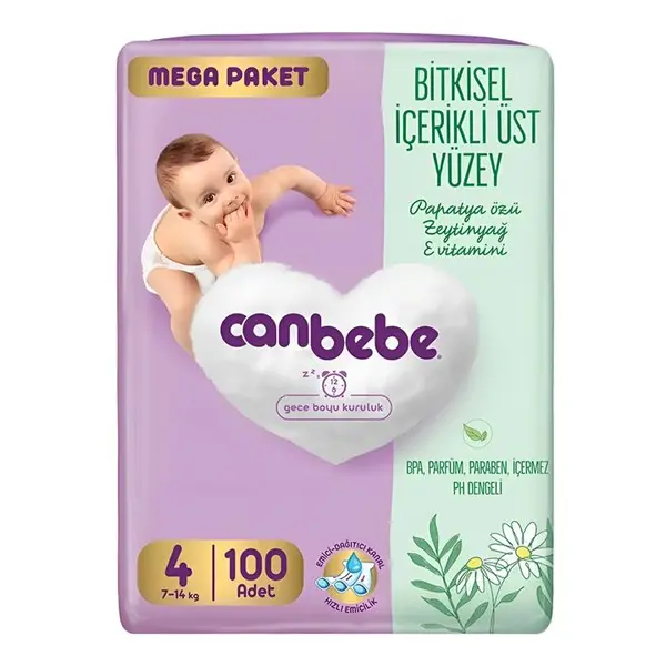 پوشک بچه گیاهی جان به به سایز 4 بسته 100 عددی canbebe - 2