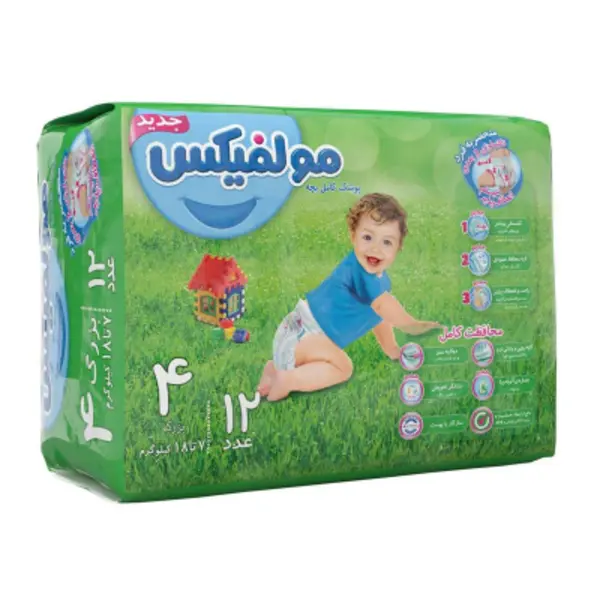 پوشک مولفیکس سایز 4 بسته 12 عددی - 3