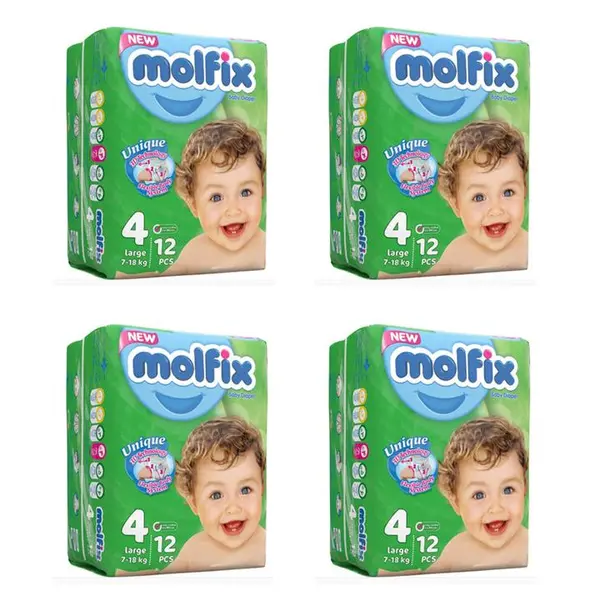 پوشک مولفیکس سایز 4 بسته 12 عددی - 6