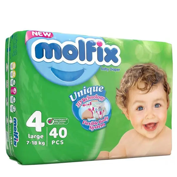 پوشک مولفیکس سایز 4 بسته 40 عددی - 4