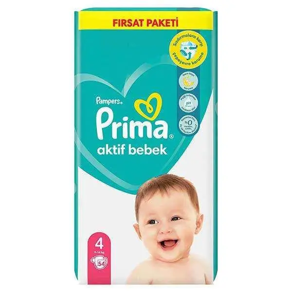 پوشک اونتاژ پریما ترک سایز 4 بسته 54 عددی طرح جدید - 2