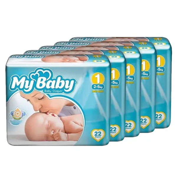 پک 5 عددی پوشک بچه مای بیبی لوشن جدید سایز 1 - 5