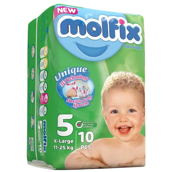 پوشک مولفیکس سایز 5 بسته 10 عددی - 4