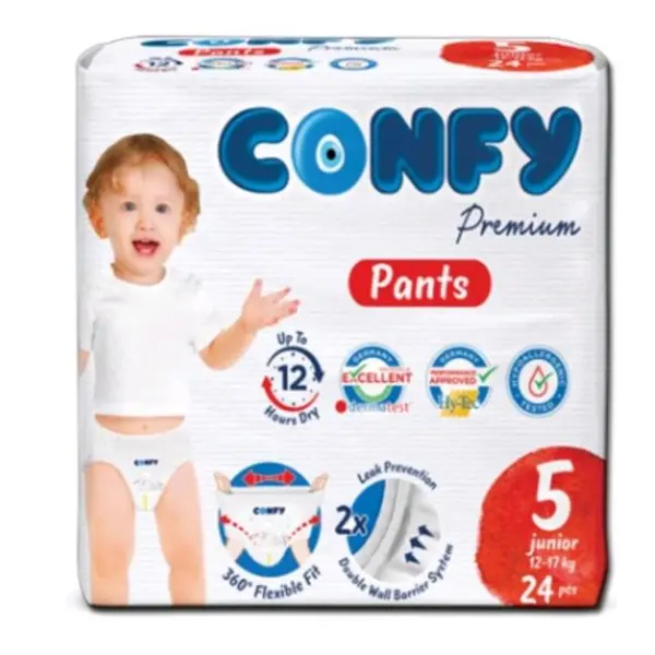 پوشک بچه کامل شورتی کانفی سایز 5 بسته 24 عددی - 2
