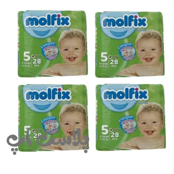 پوشک بچه مولفیکس مدل ضد حساسیت سایز 5 چهار بسته 28 عددی - 4