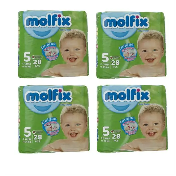 پوشک بچه مولفیکس مدل ضد حساسیت سایز 5 چهار بسته 28 عددی - 2