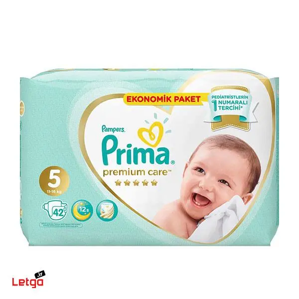 پوشک پریما پمپرز سفید ضد حساسیت سایز 5 تعداد 42 عددی - 5